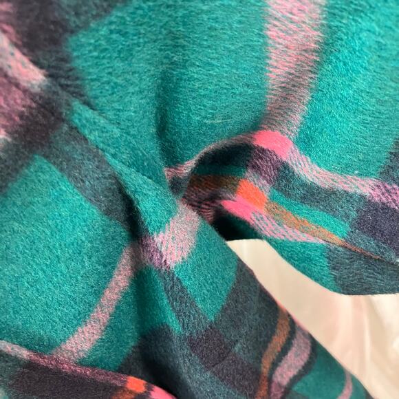 Avec Les Filles Womens 1X Plaid Shacket Green Pink Bright Fall Cozy Soft - Picture 10 of 16